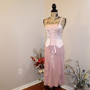 Sue Wong corset lace-up silk dress Size 4